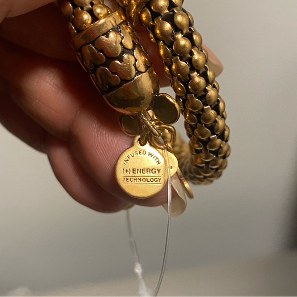 NWT Disney X Alex and Ani Mickey Metal Wrap Bracelet in Gold - Picture 5 of 8